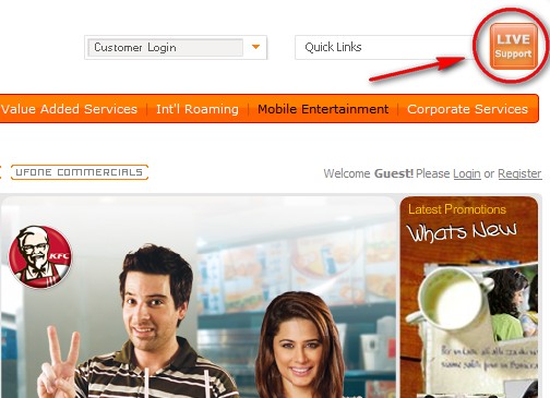 Ufone Live Chat Ufone Introduces Live Online Support (But only for Postpaid initially)