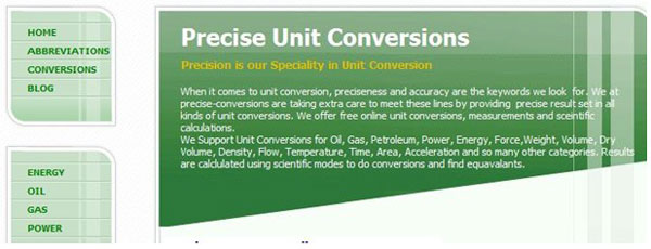 PreciseConversions.com Launched - One Click Solution for Unit Conversions