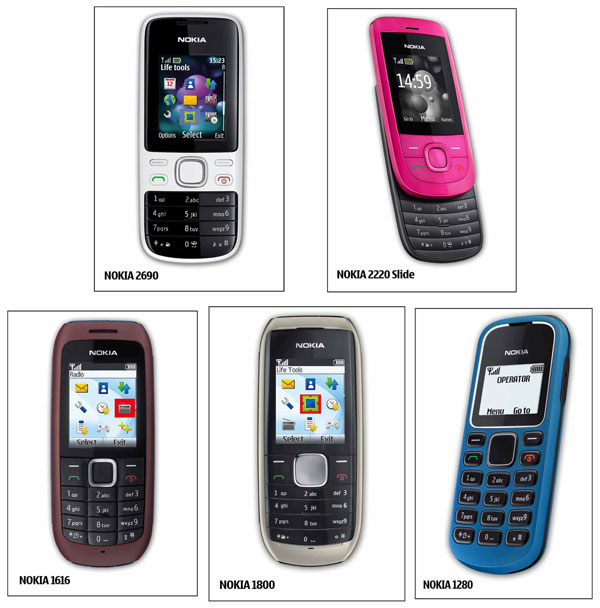 Nokia five devices Picture Nokia Announces 5 New Low End Models