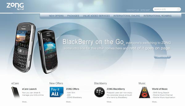 Zong website Zong Revamps its Website
