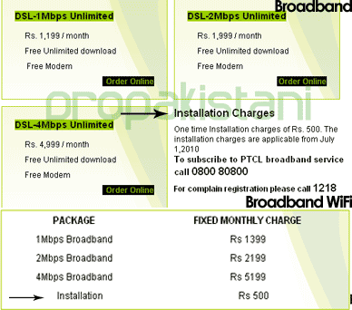 ptcl PTCL Imposes Installation Charges on New DSL Connections