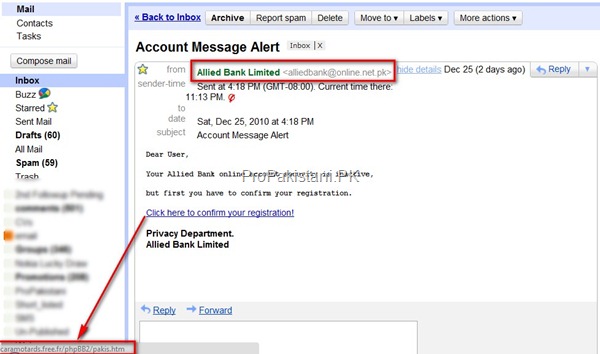 Allied Bank Limited thumb Email Phishing Reaches Next Level, Pakistani Bank Account Holders Become Target