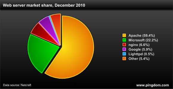 Web server market share1 Internet 2010 in Numbers [Summary]