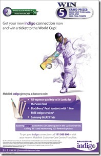 indigo world cup 2011 thumb Mobilink Indigo Can be Your Ticket to the Cricket World Cup!