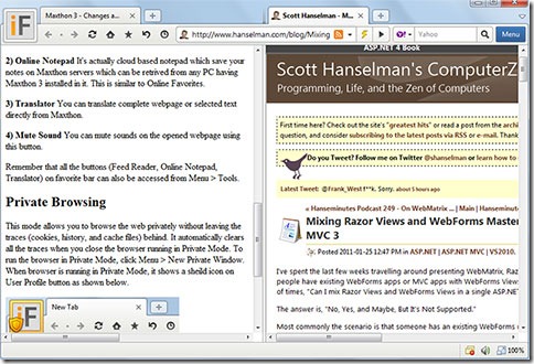 maxthon split view thumb Maxthon 3 Review   Part 2
