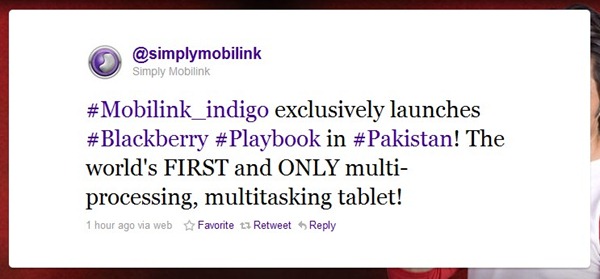 Mobilink Blackberry Playbook Mobilink Launches Blackberry Playbook in Pakistan!