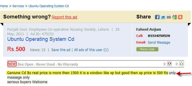 hc ad After Adsense Accounts, Now Ubuntu CD's will be Sold in Pakistan