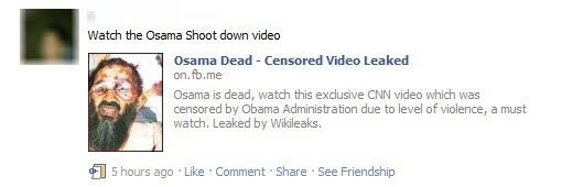 osama death video scam2 Beware! Osamas Death Video on Facebook is a Scam