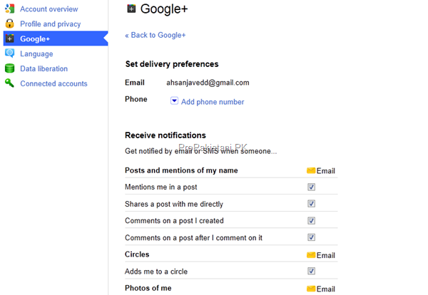 email settings thumb Google Plus: Basic Tips for Beginners