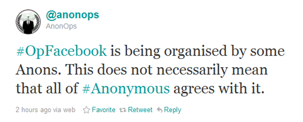 anon tweet 1 thumb Anonymous Aims to Kill (Hack) Facebook on Nov 5th