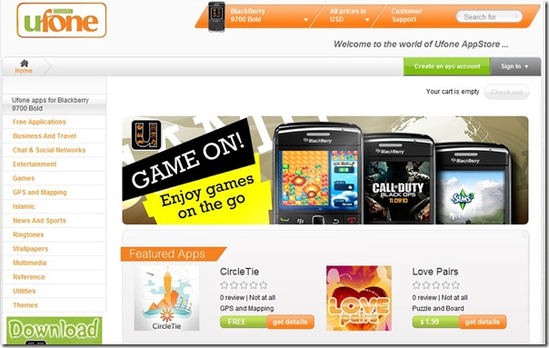 Ufone Store thumb Ufone Re launches Blackberry App Store