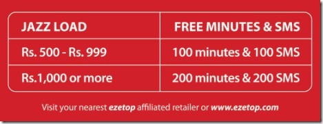 ezetop thumb Jazz Offers Free Minutes and SMS on Intl Top ups