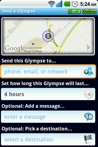 glympse sharing Real time Location Sharing Using Phone with Glympse