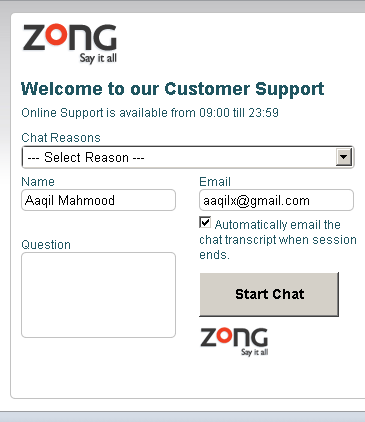 Zong Live Support 2 thumb Zong Launched Live Web Support