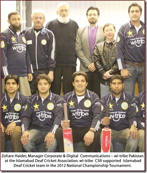 wi tribe Picture Release JPG thumb wi tribe Sponsors Islamabad Deaf Cricket Association