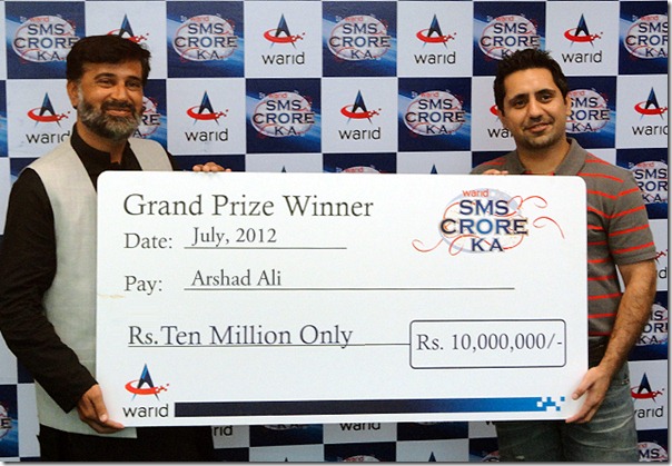 Grand Prize Winner of Rs. 10000000  thumb Warid Announces Rs. 10 Million Grand Prize Winner