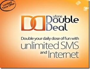 double deal thumb Ufone Double Deal: 10,000 SMS and 3 GB Internet in Rs. 200