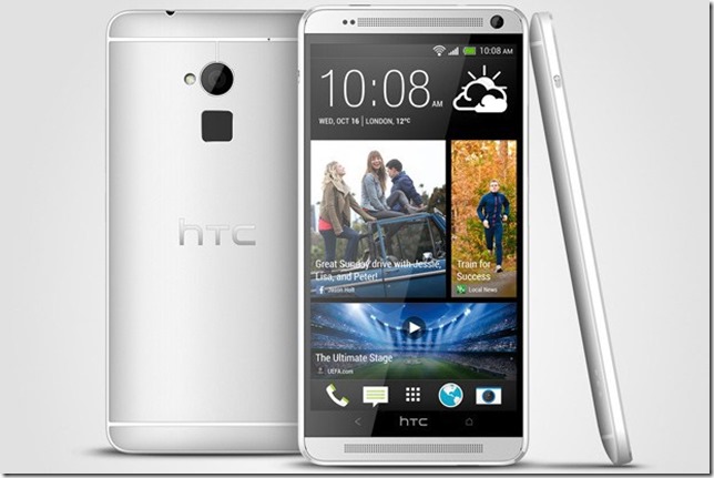 htc one max silver HTC unveiled One Max with Fingerprint Sensor Feature