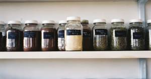 kitchenware organization jars