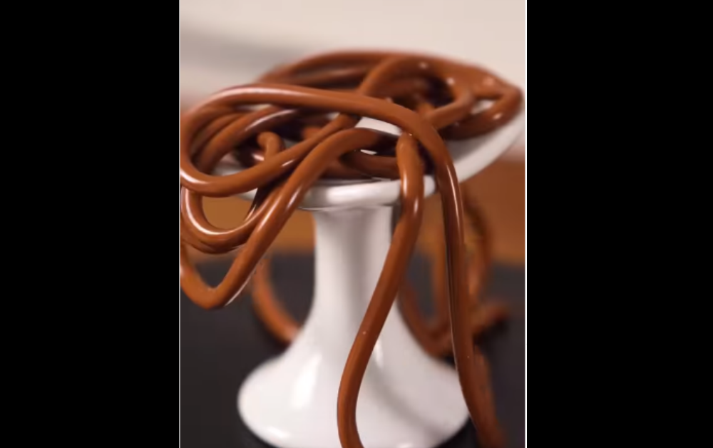 making chocolate noodles