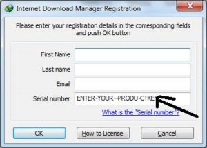 how to register IDM without serial key