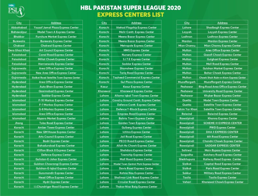 How to Buy PSL Tickets Online Including the sitting arrangements...