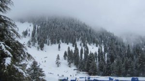 Image of the mountains covered with snow in Malam Jabba