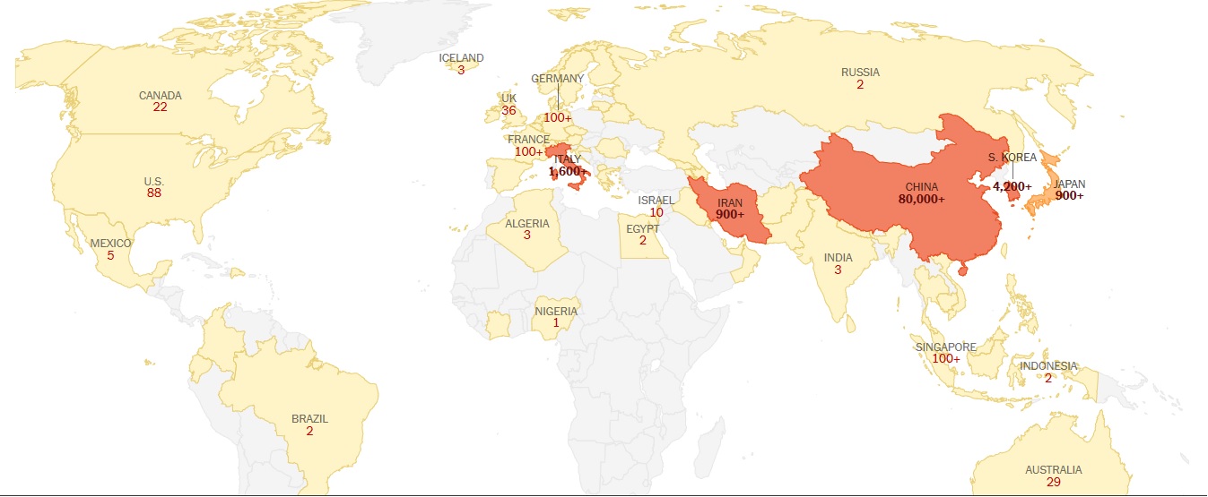 The heatmap of coronavirus