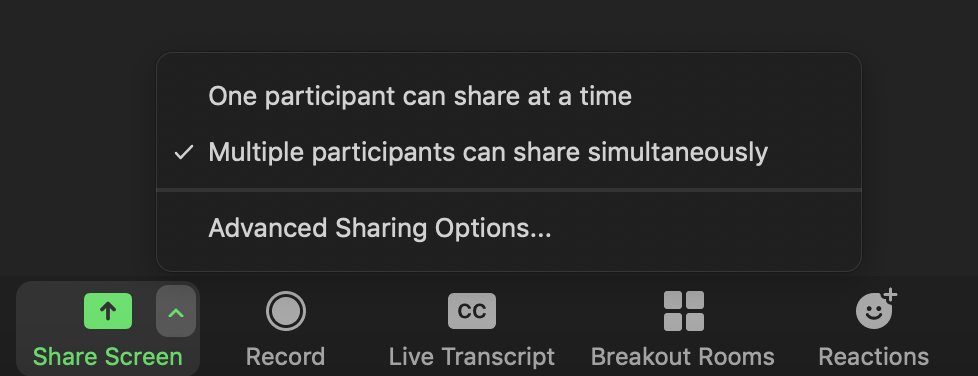 sharing screen option