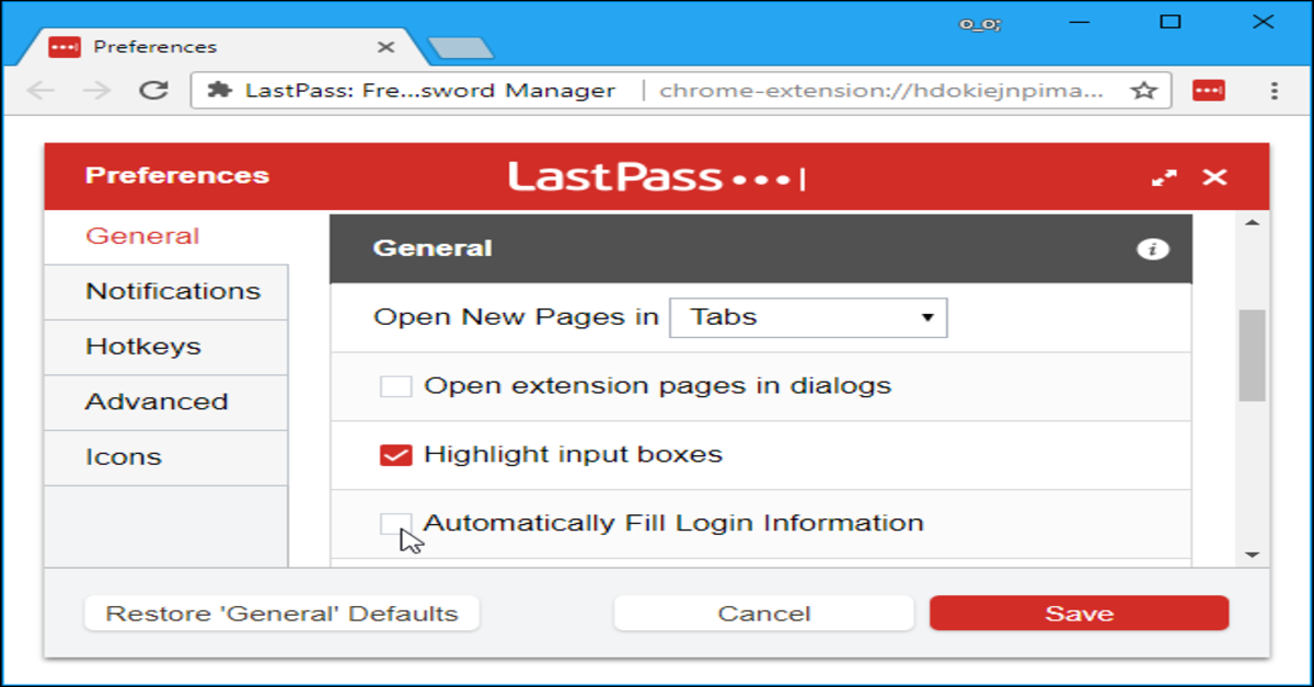 manage passwords using LastPass