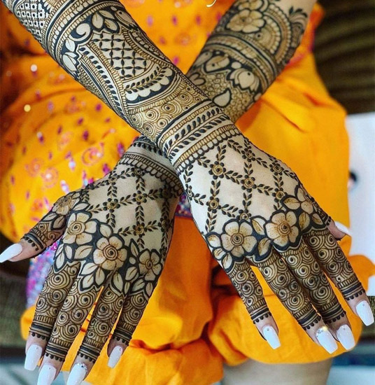 Latest Mehndi Design for hands long fabric – Bano Bazaar – Online Shopping  in Pakistan