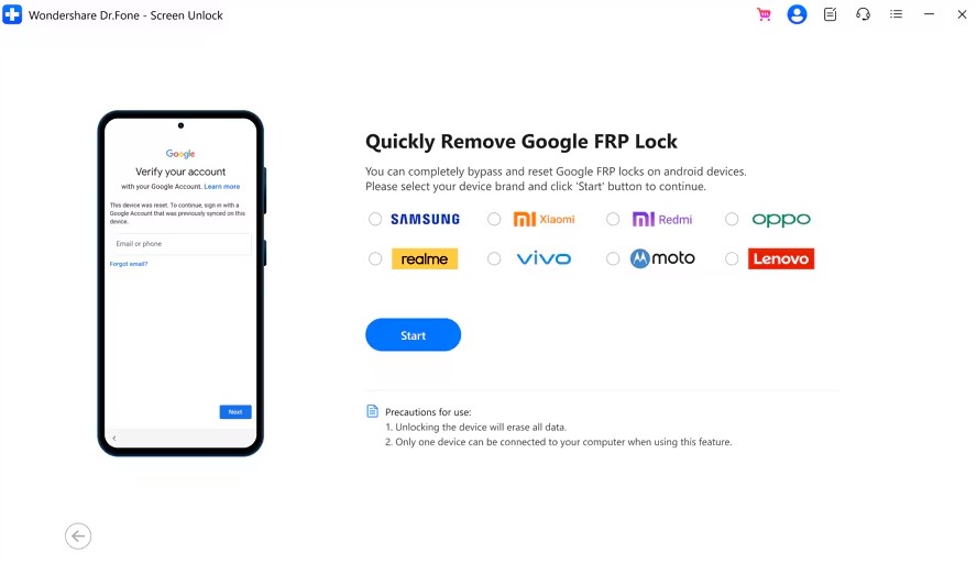 wondershare dr.fone - screen unlock