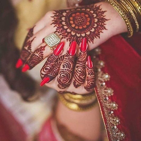 Bridal Mehndi design deep red