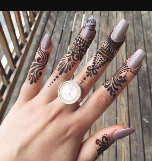 Finger Mehndi design, nail art