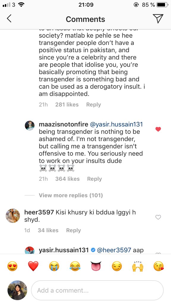 Fan slams Yasir Hussain for transphobic remark