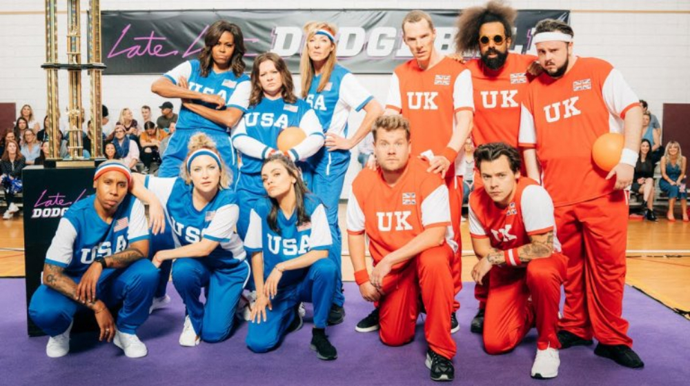 Harry Styles and Michele Obama in dodgeball