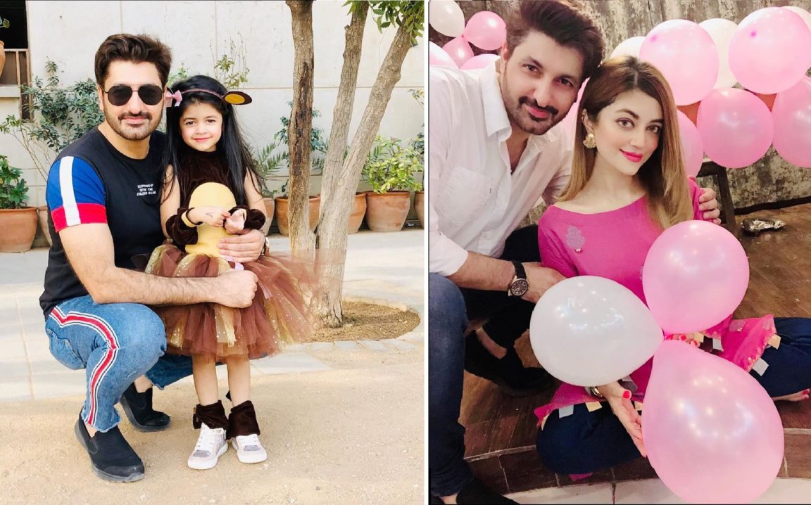 syed jibran and afifa with their daughter eva on birthday
