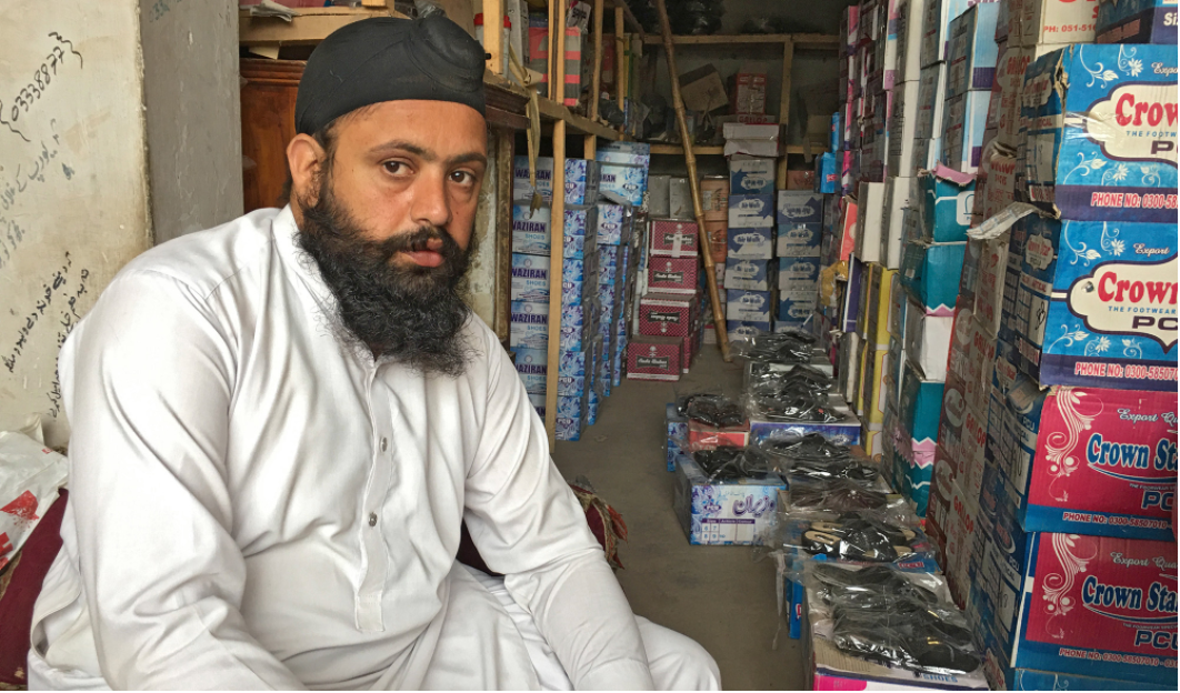 Papinder Singh, whose family fled Khyber district in 2008, at the Bara Bazaar in Khyber district, Pakistan, on August 19, 2020 (AN Photo)