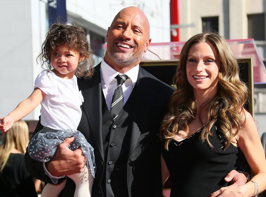 the rock and his family