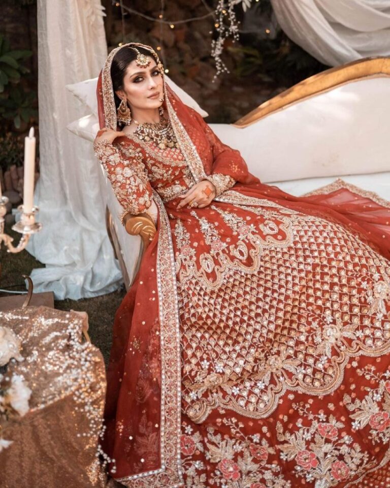 Ayeza Khan Is A Vision In A Deep-Red Traditional Bridal Dress - Lens