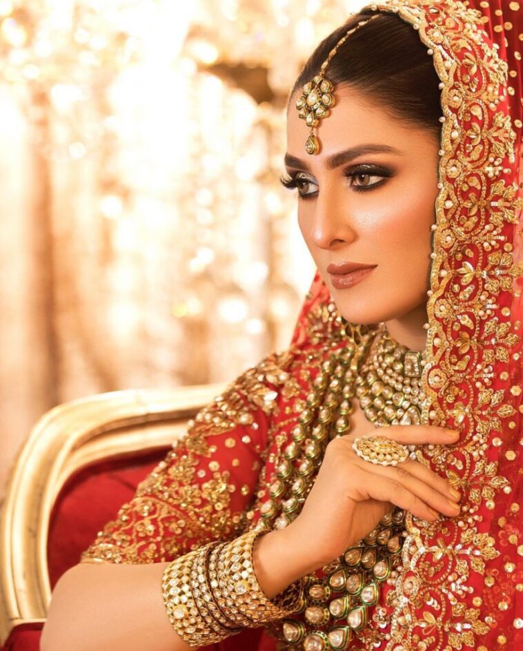 Ayeza Khan Looks Ravishing In Deep Red Bridal Attire - Lens