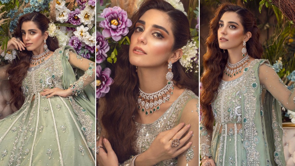 Maya Ali Is a Charmer In a Green Modern Bridal - Lens