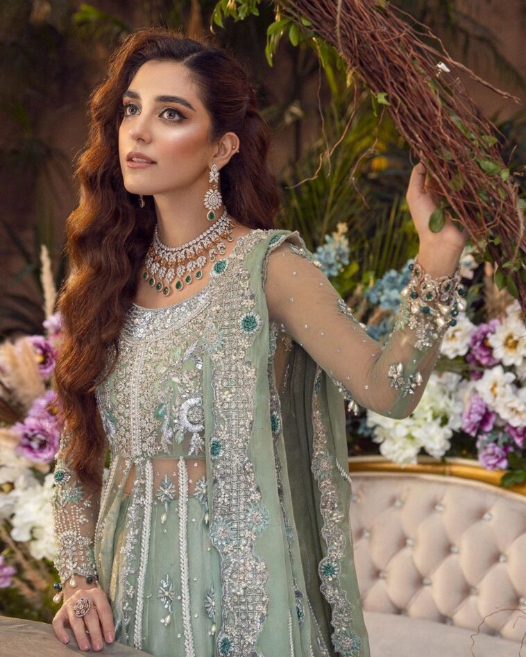 Maya Ali Is a Charmer In a Green Modern Bridal - Lens