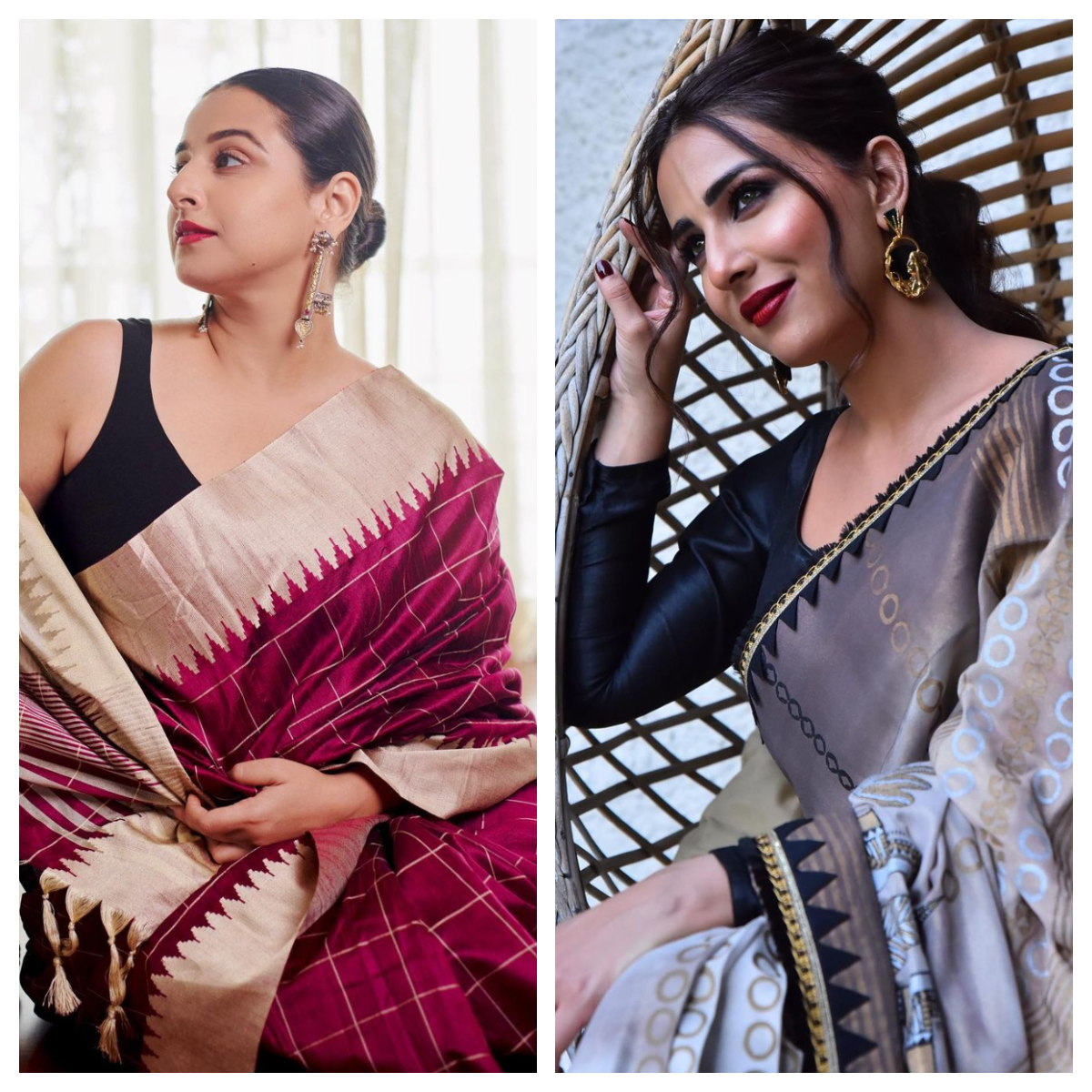 Ushna Shah Gives Major Vidya Balan Vibes In Sari - Lens