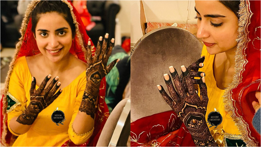 No Makeup No Filter Saboor Aly Glows As She Flaunts Her Mehndi Lens 