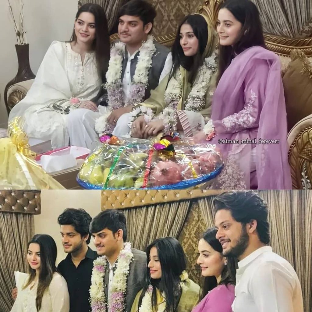 Aiman, Minal Khan All Smiles At Brother Maaz Khan's Baat Pakki - Lens