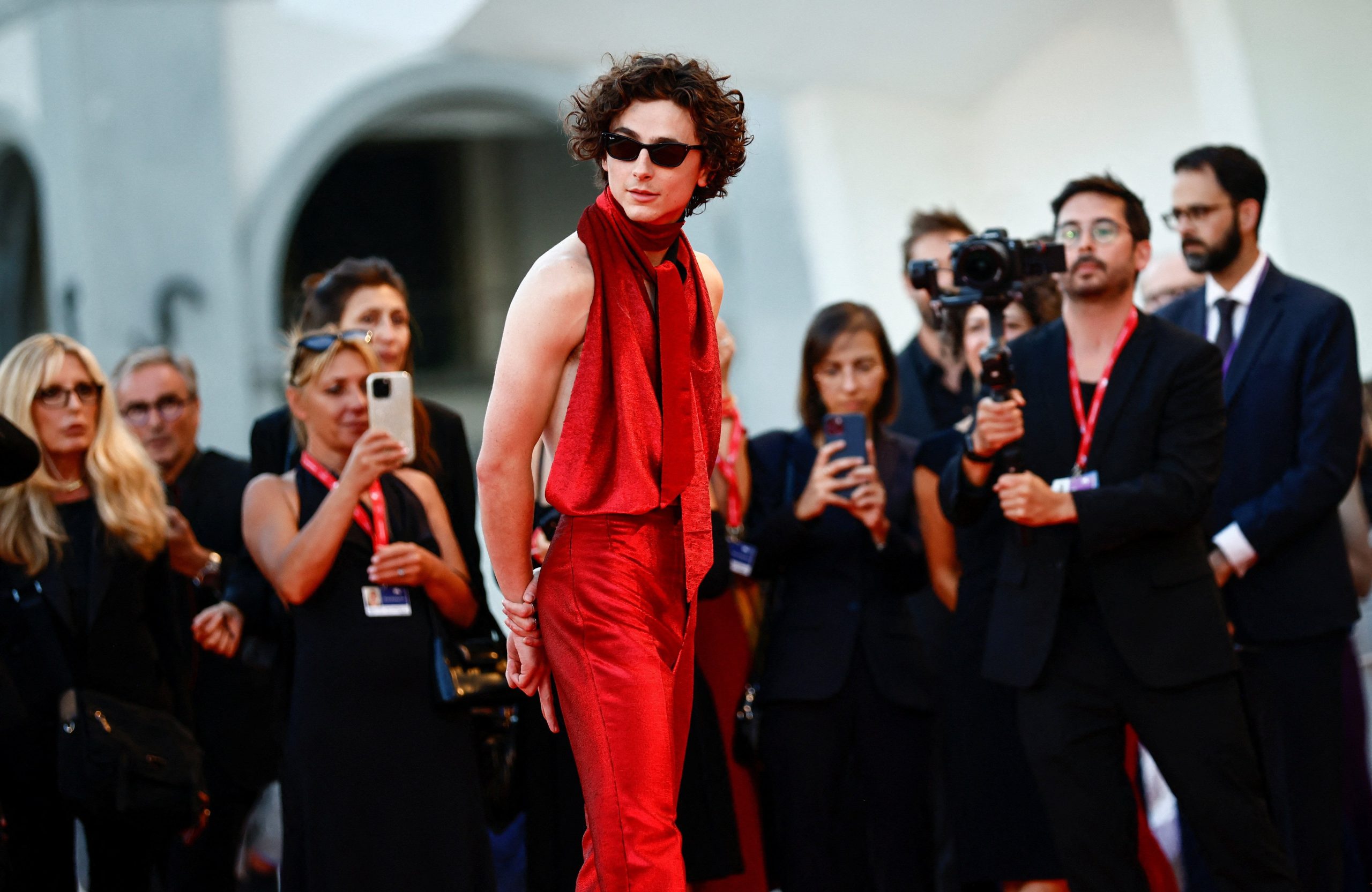 Timothée Chalamet Stuns In Backless Red Jumpsuit [Pictures] - Lens