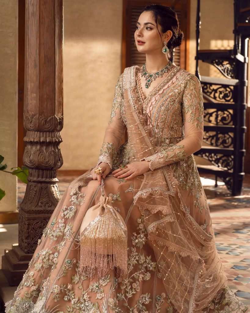 Hania Aamir Looks Like a Dream in Champagne Pink Wedding Attire [Images ...