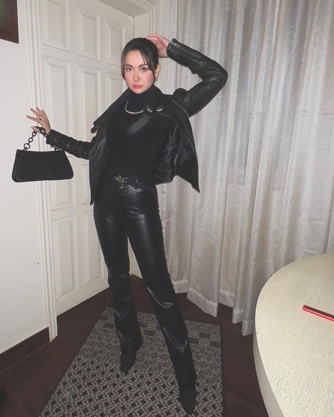 Hania Aamir Dazzles in All-Black Leather Jacket and Pants [Pictures] - Lens