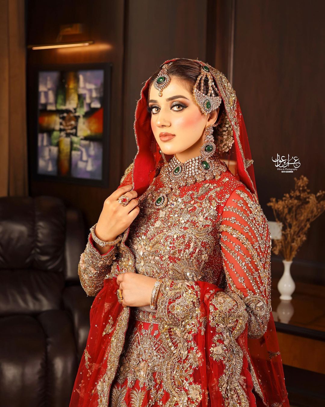 Jannat Mirza Looks Ravishing in a Scarlet Red Bridal Lehenga [Pictures ...